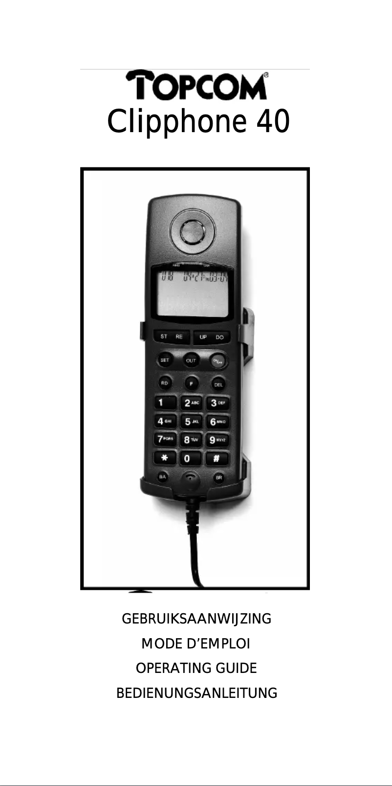 Page 1 of the manual User Manual Topcom Clipphone 40