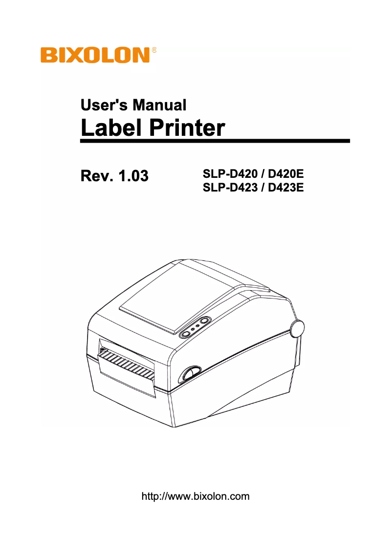 First page image of the manual for SLP-D423CEG