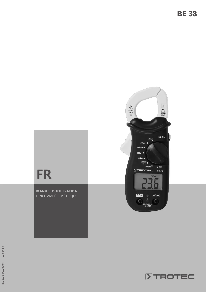 Page 1 of the manual User Manual Trotec BE38