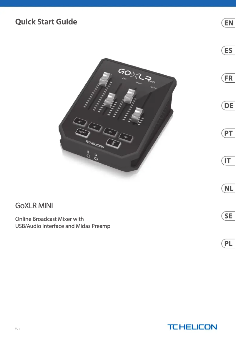 First page image of the manual for GO XLR Mini