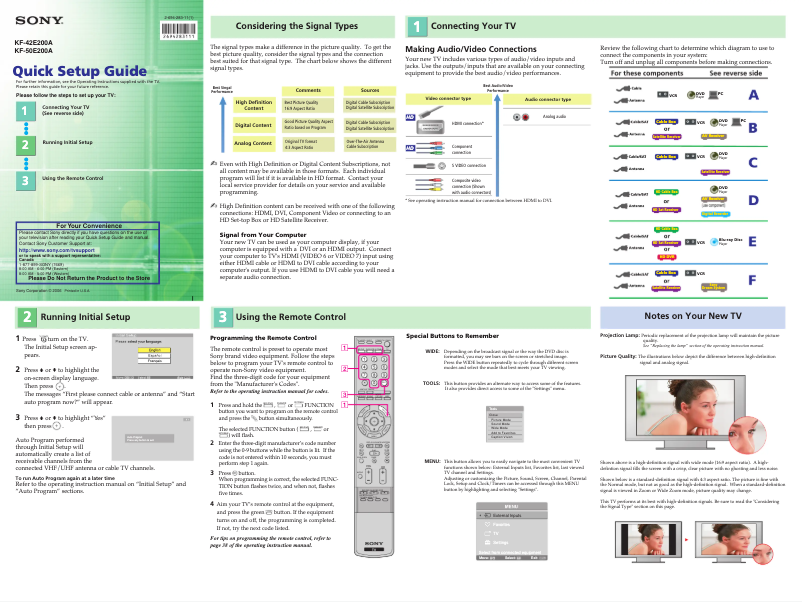 First page image of the manual for KF-50E200A