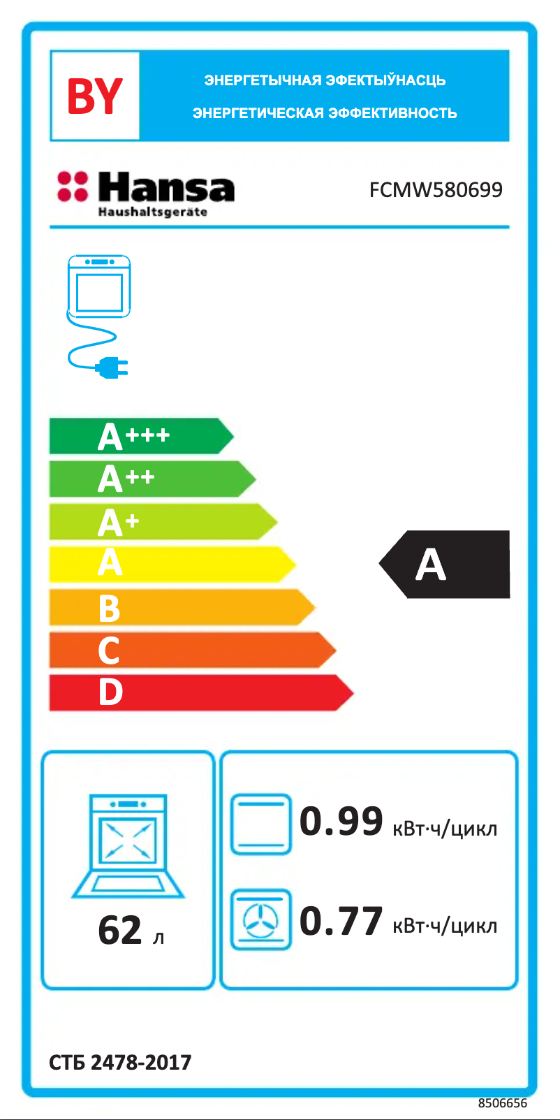Page 1 of the manual User Manual Hansa FCMW58099
