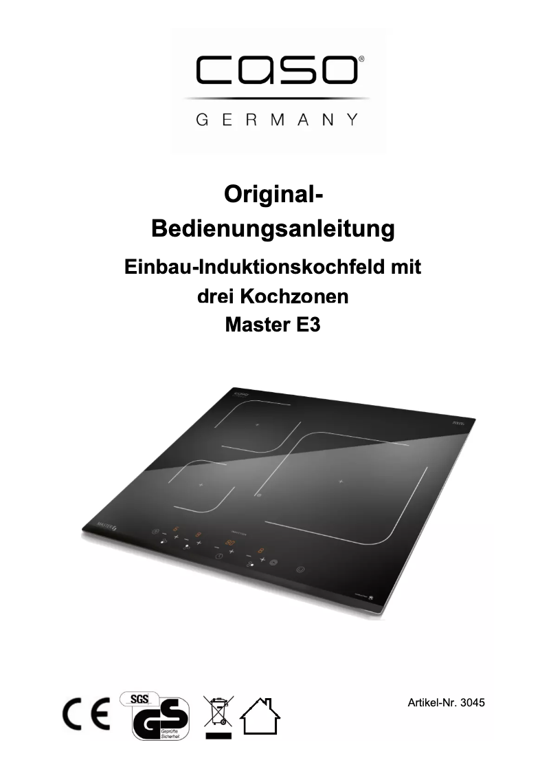 First page image of the manual for Master E3