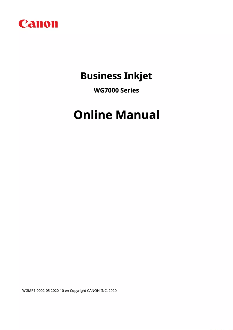 First page image of the manual for WG7540