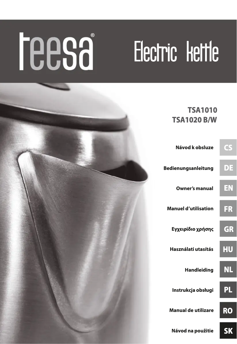 First page image of the manual for TSA1020B