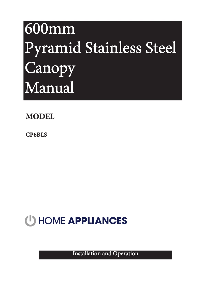 First page image of the manual for CF6BLS