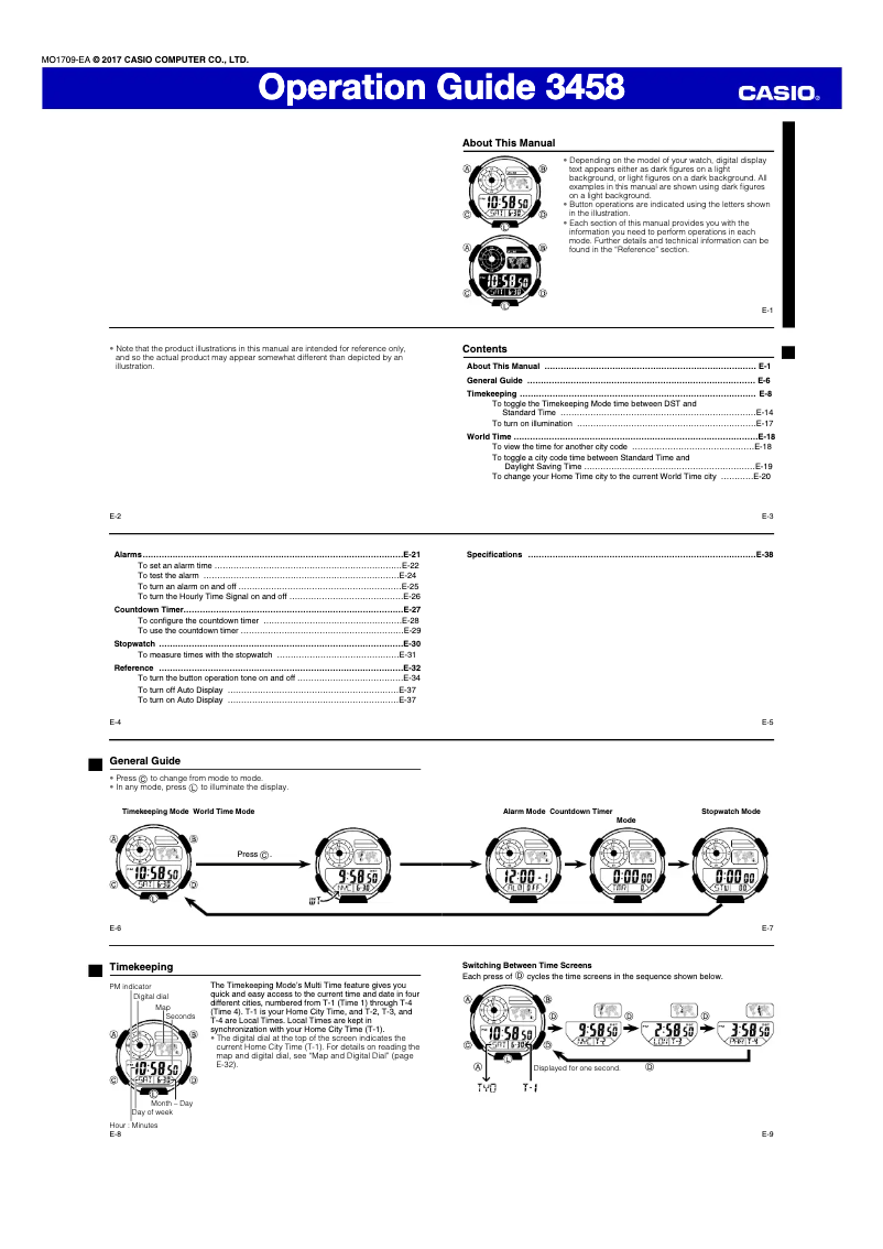 First page image of the manual for Collection AE-1400WHD-1AVEF