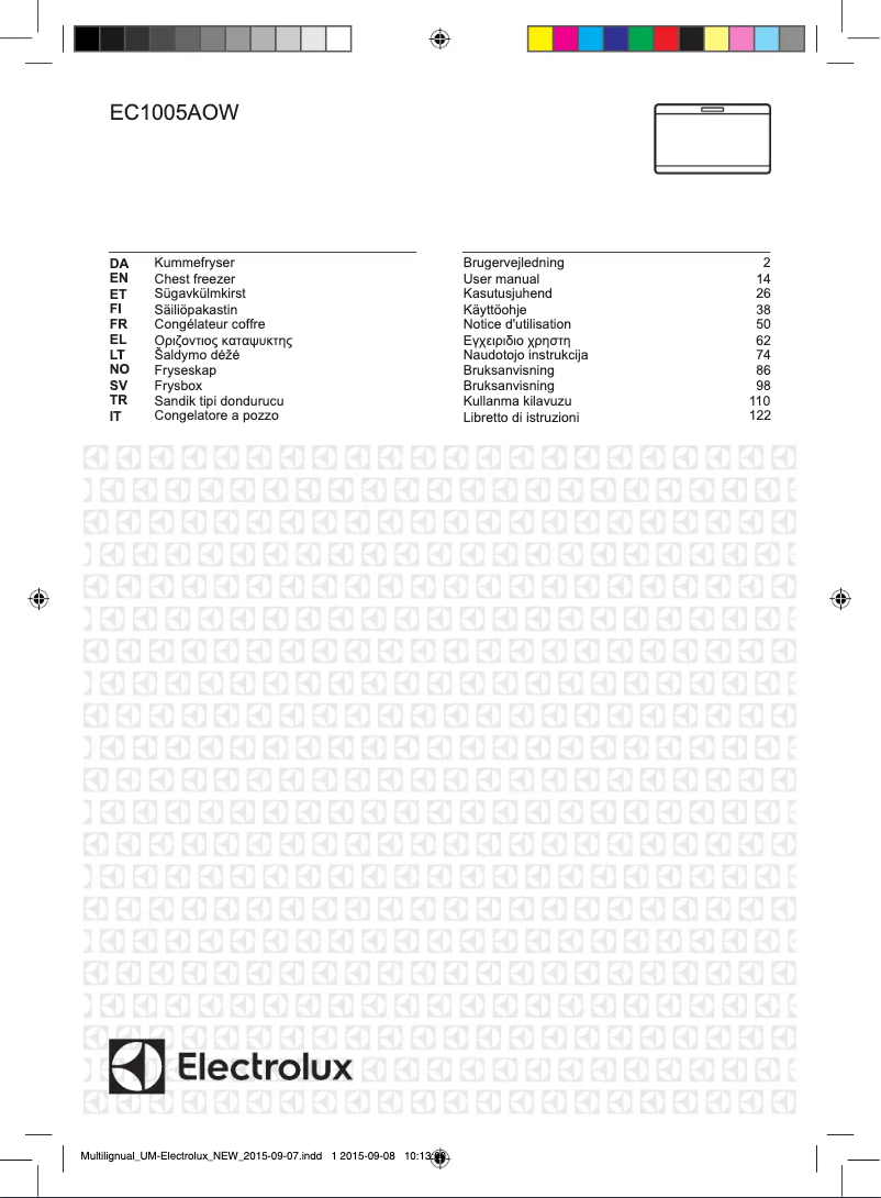 First page image of the manual for EC1005AOW