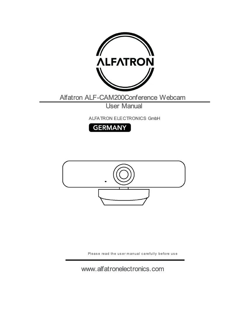 First page image of the manual for ALF-CAM200