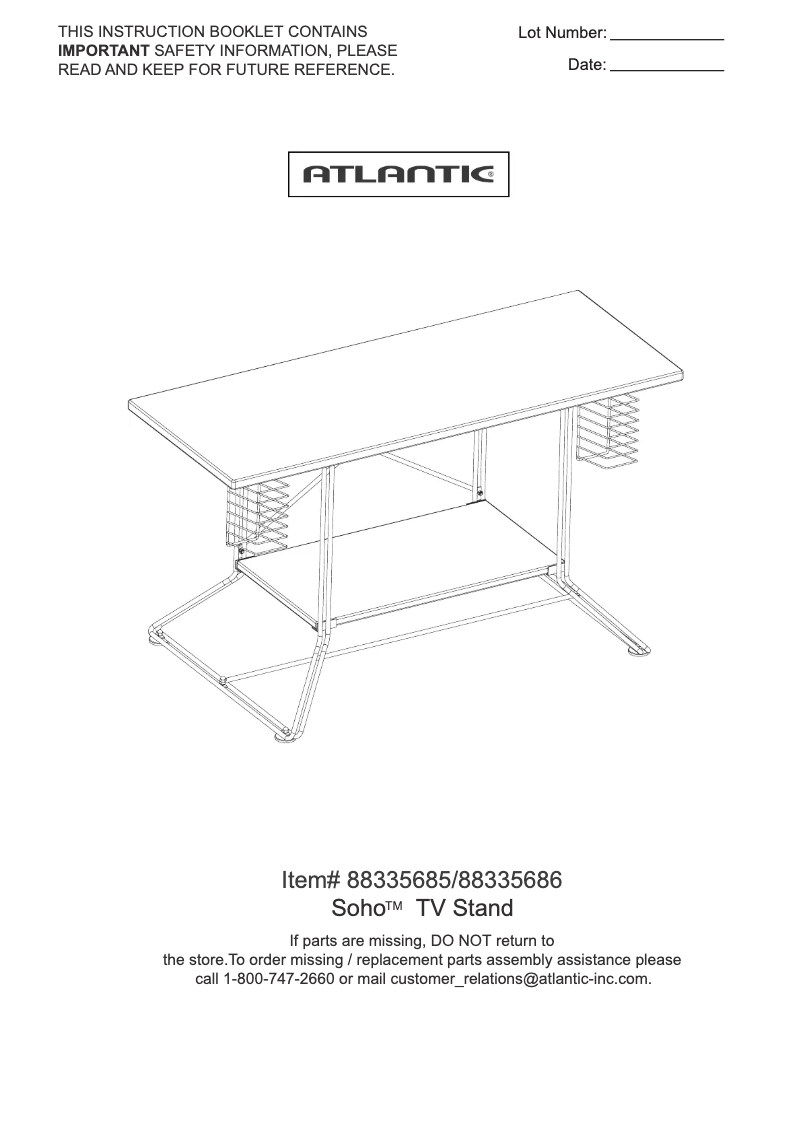 First page image of the manual for Soho