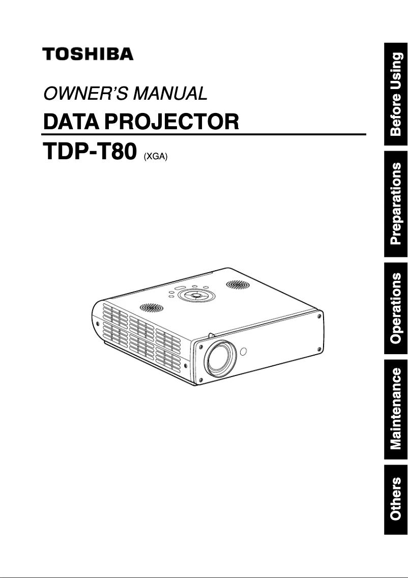 Page 1 of the manual User Manual Toshiba TDP-T80