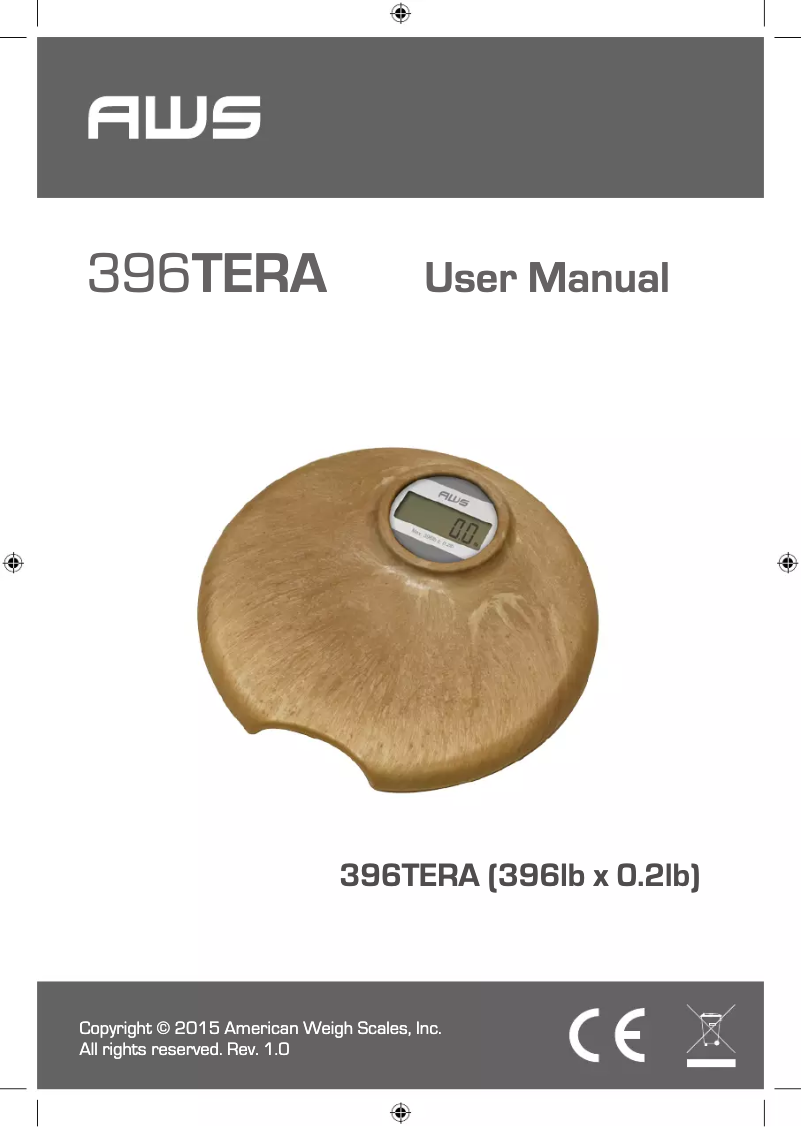 Page 1 of the manual User Manual American Weigh Scales 396TERA