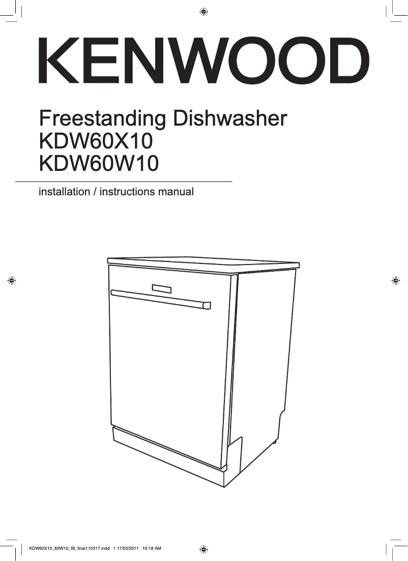 Page 1 of the manual User Manual Kenwood KDW60W10
