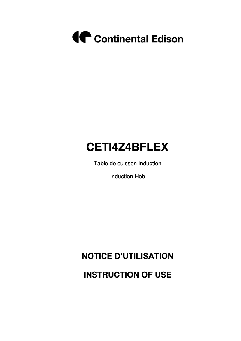 First page image of the manual for CETI4Z4BFLEX