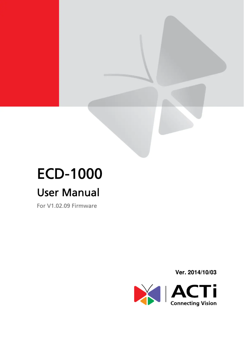 First page image of the manual for ECD-1000