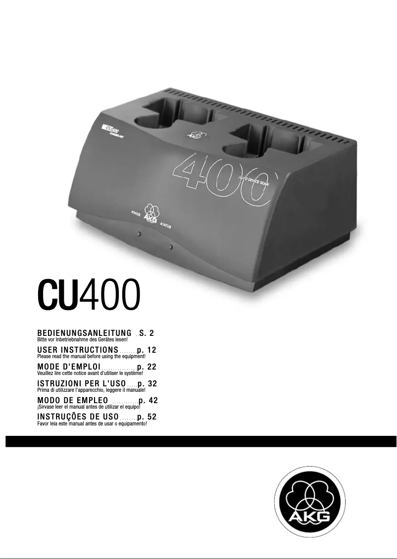First page image of the manual for CU400