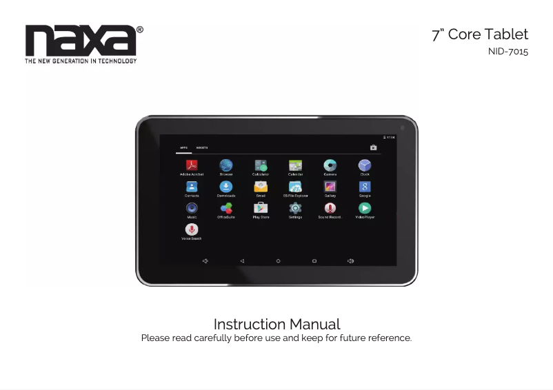 Page 1 of the manual User Manual Naxa NID-7015