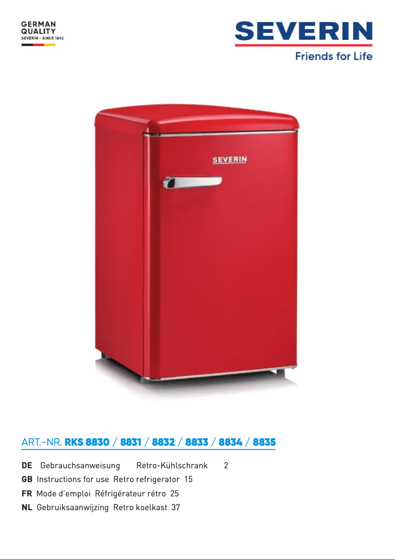 First page image of the manual for RKG 8832