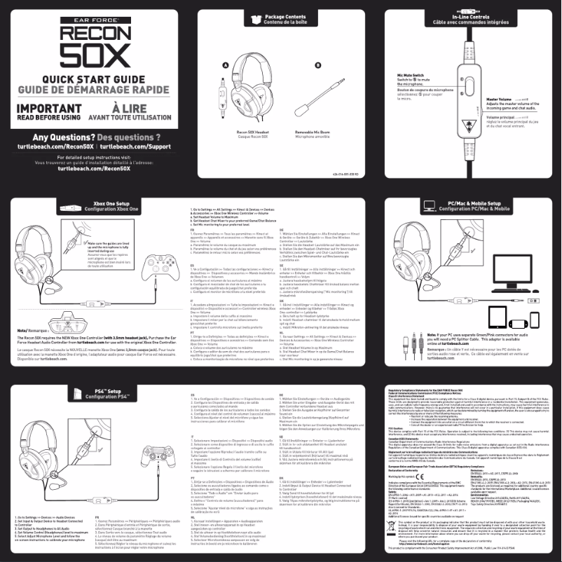 Page 1 of the manual User Manual Turtle Beach Recon 50X