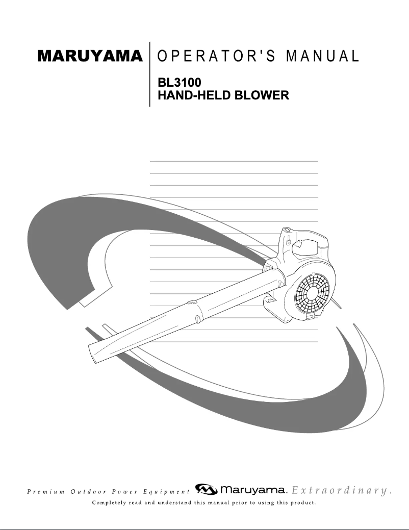 First page image of the manual for BL3100