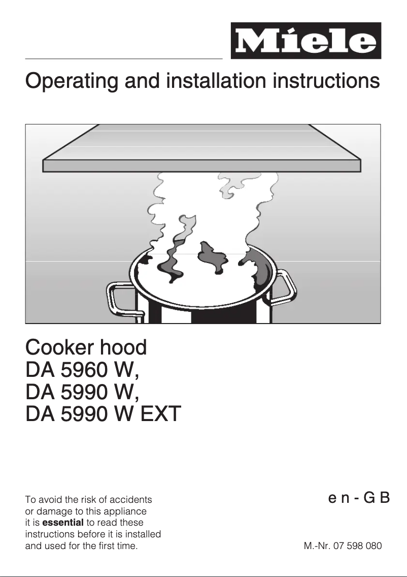 First page image of the manual for DA 5990 W