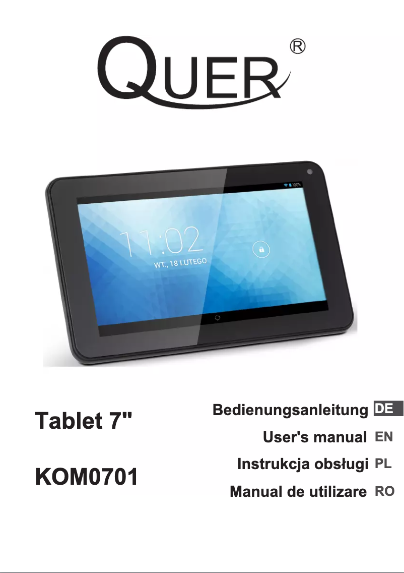 Page 1 of the manual User Manual Quer KOM0701