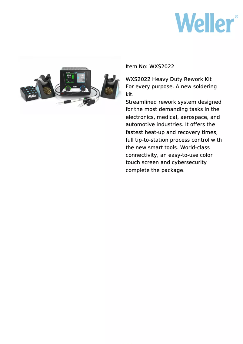 First page image of the manual for WXS2022