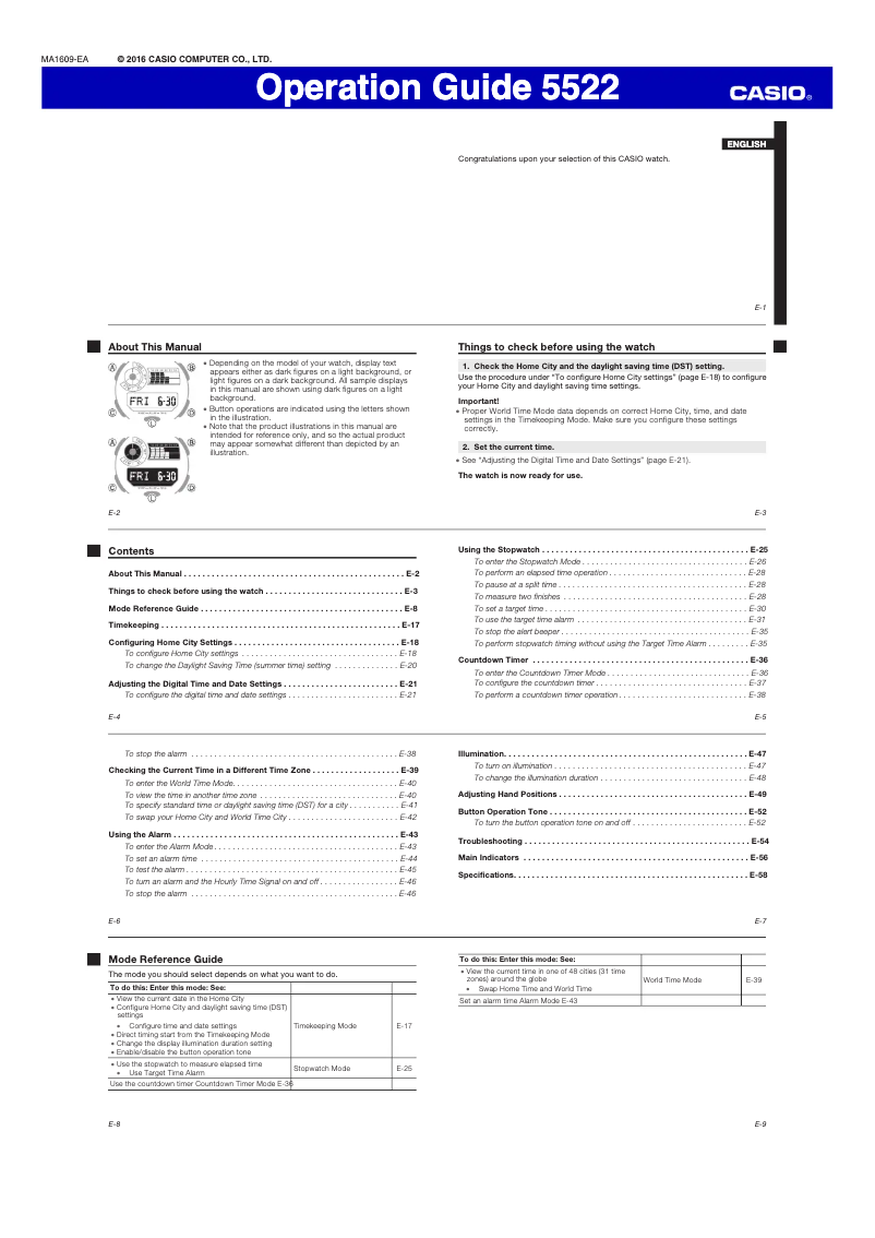 Page 1 of the manual User Manual Casio G-Shock GA700SK-1A