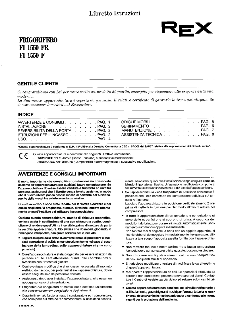 First page image of the manual for FI1550FR