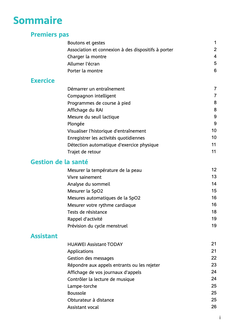 Page 1 de la notice Manuel utilisateur Huawei WATCH GT 3 Pro