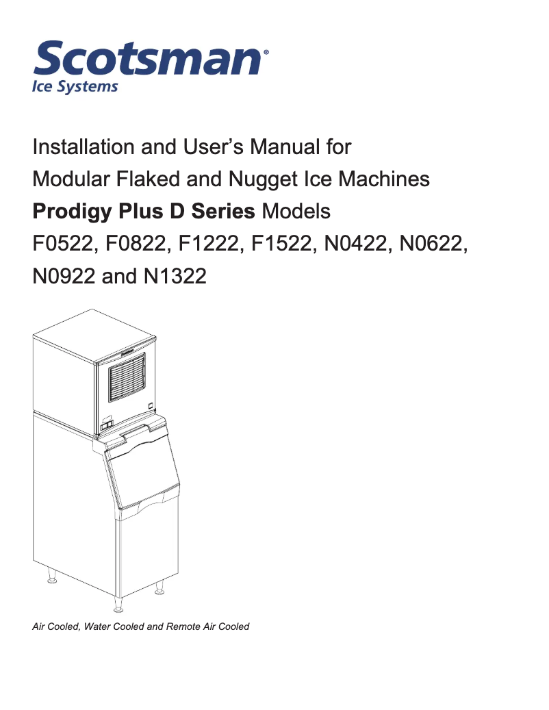 First page image of the manual for F0822-D