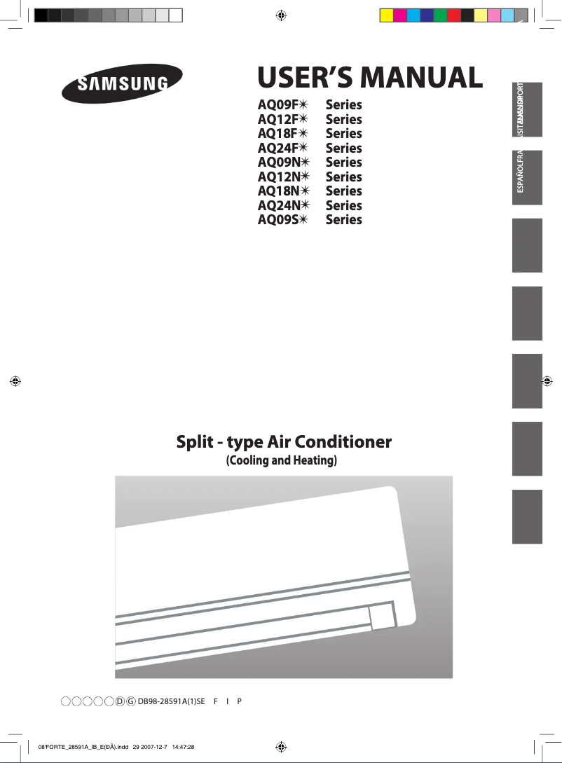 First page image of the manual for AQ24FBCN