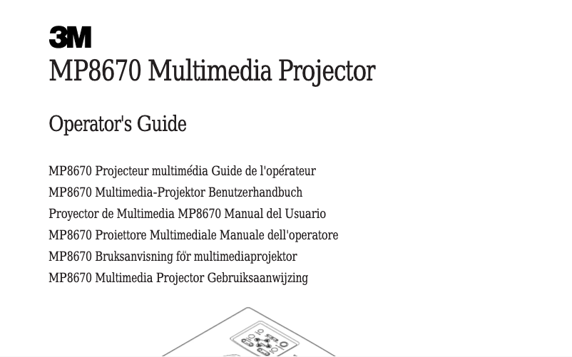 First page image of the manual for MP8670