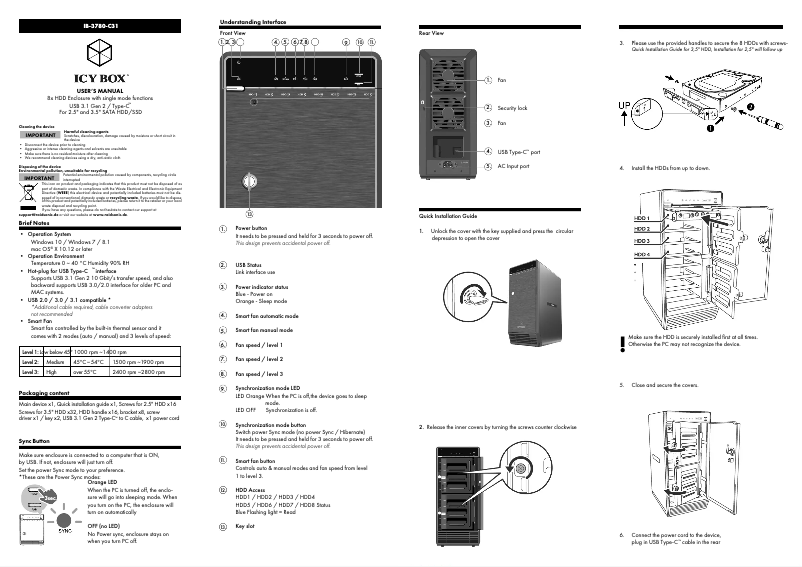 Page 1 of the manual Instruction Manual Icy Box IB-3780-C31