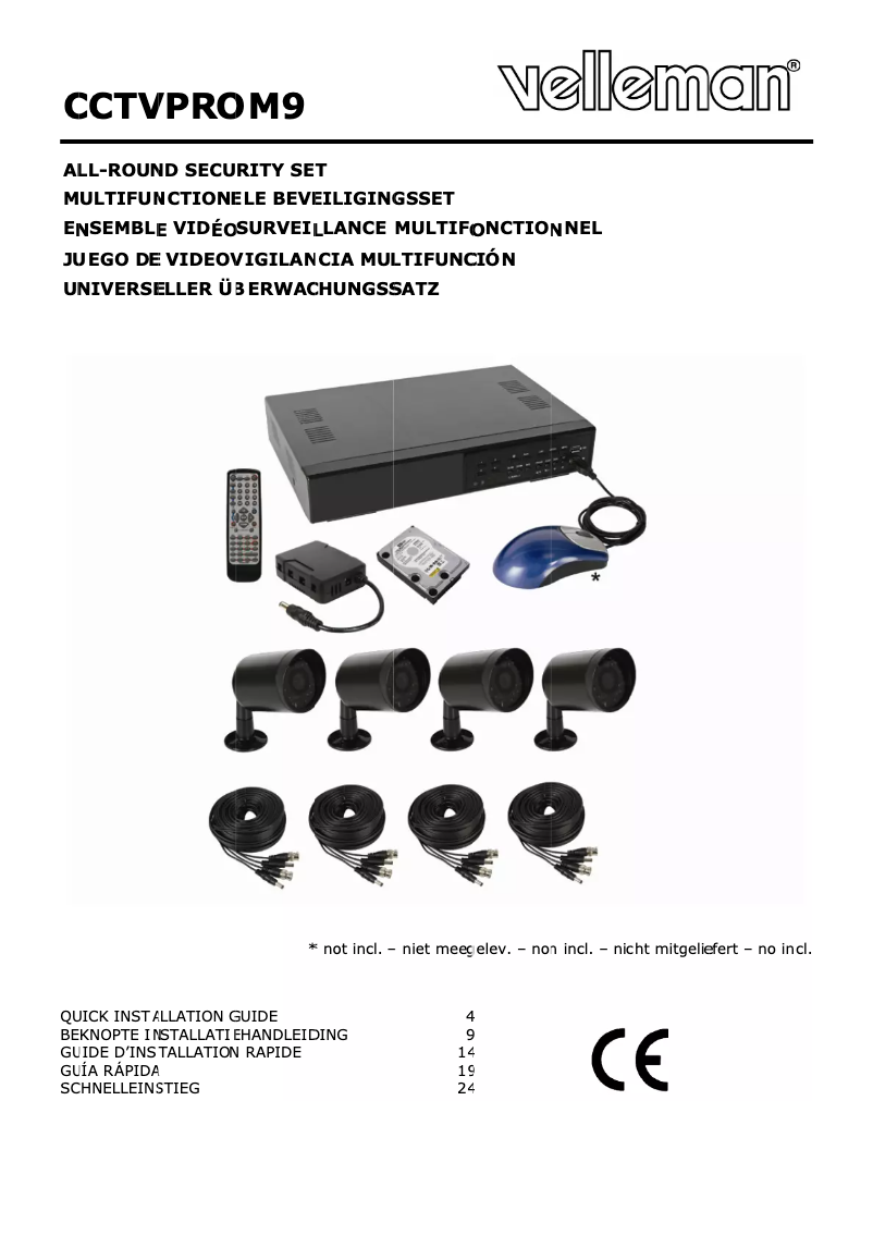 Page 1 of the manual User Manual Velleman CCTVprom 9