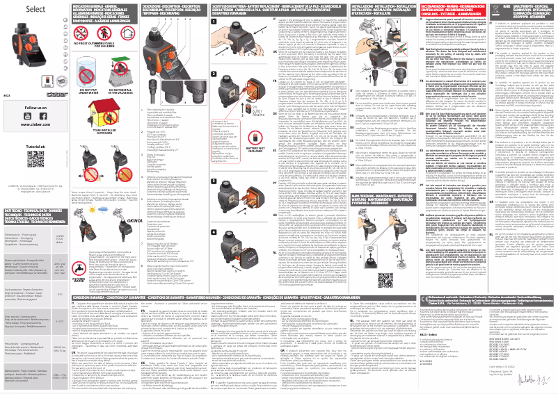 Page 1 of the manual User Manual Claber Aquauno Select 8423