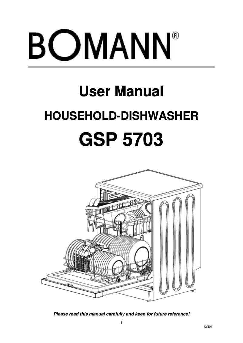 Page 1 of the manual User Manual Bomann GSP 5703