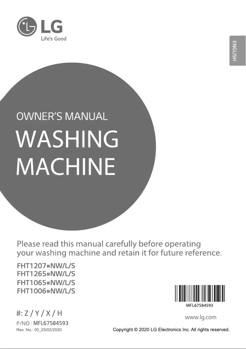 Page 1 of the manual User Manual LG FHT1006ZNW