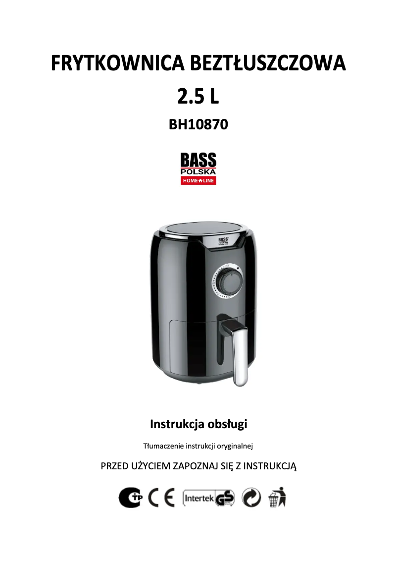 Page 1 of the manual User Manual Bass Polska BH10870