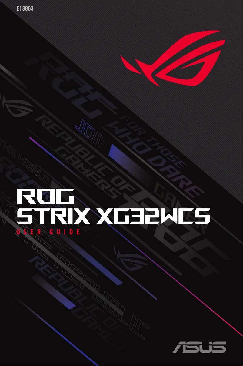 First page image of the manual for ROG Strix XG32WCS