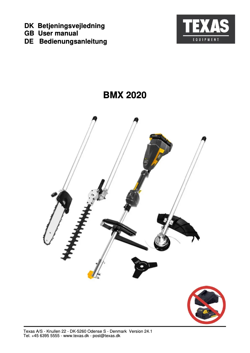 First page image of the manual for BMX2020