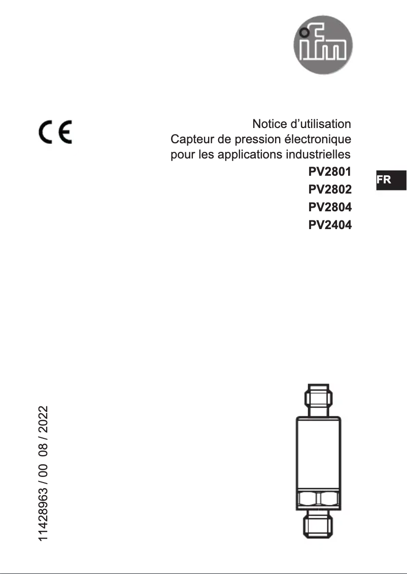 Page 1 of the manual User Manual IFM PV2804