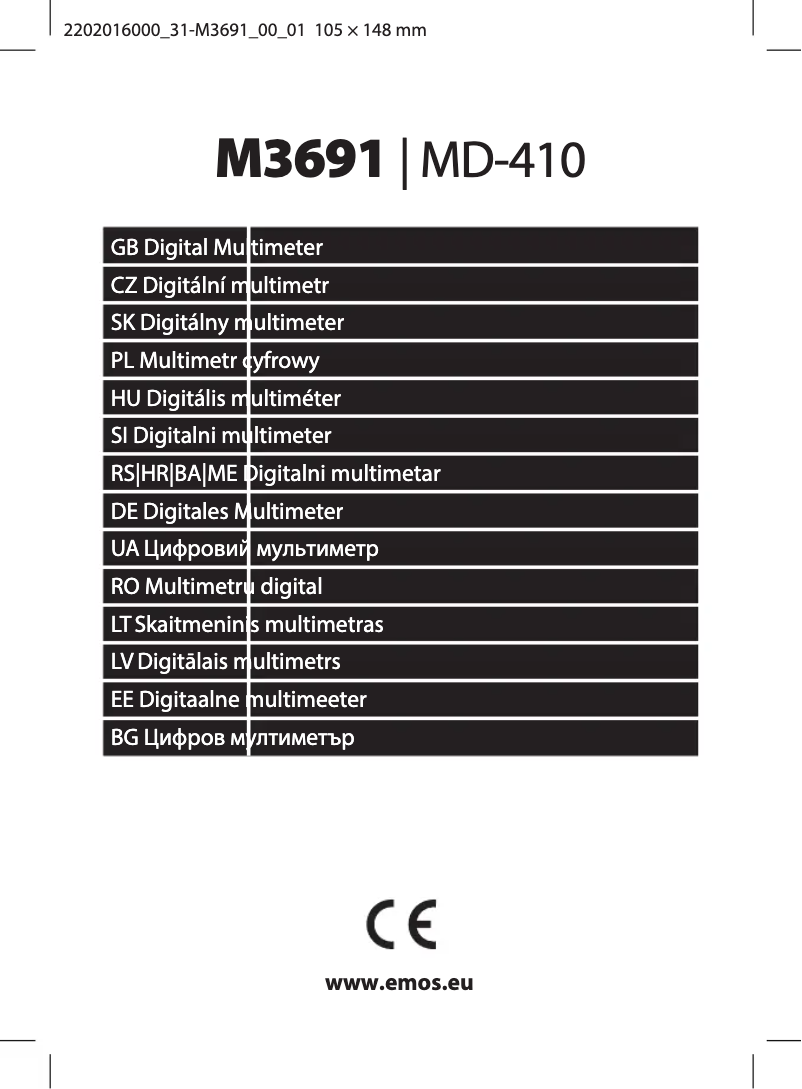 First page image of the manual for MD-410