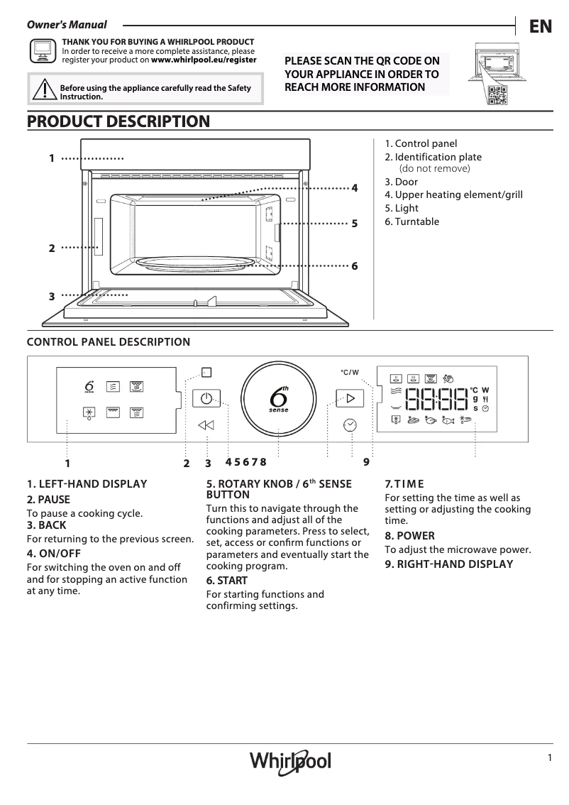 First page image of the manual for WMD44MW