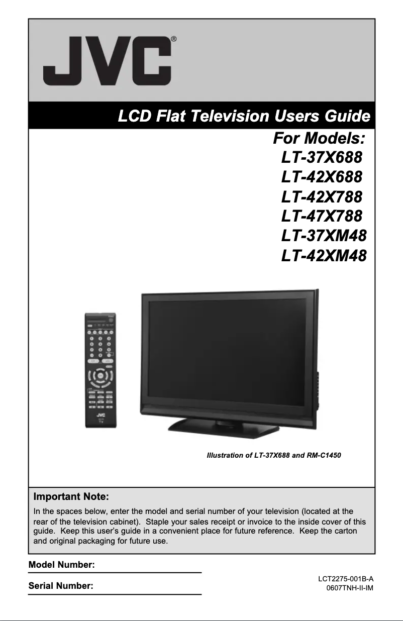First page image of the manual for LT-47X788