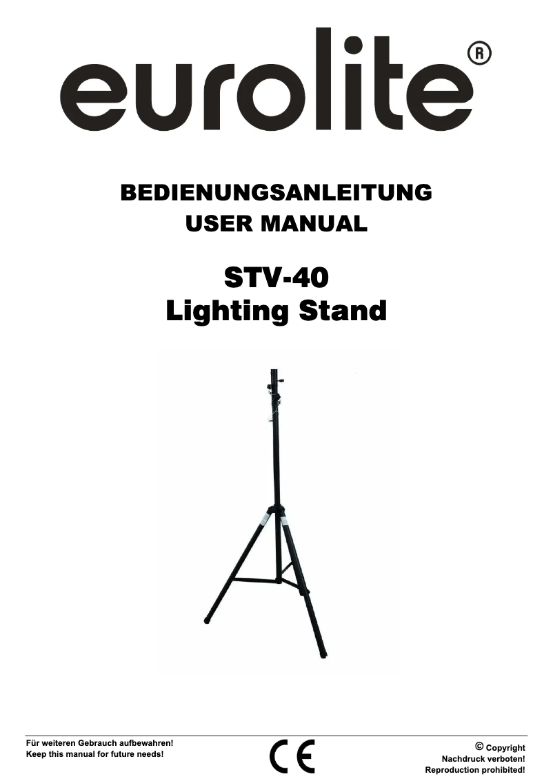 First page image of the manual for STV-40S