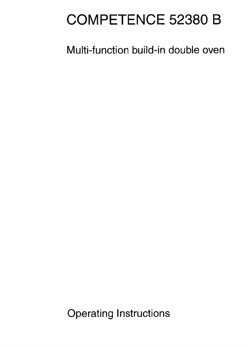 First page image of the manual for Competence 52380 B DB