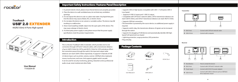 Page 1 of the manual User Manual Rocstor Y10G004-B1