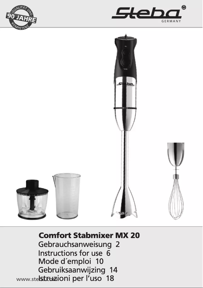 Page 1 of the manual User Manual Steba MX 20