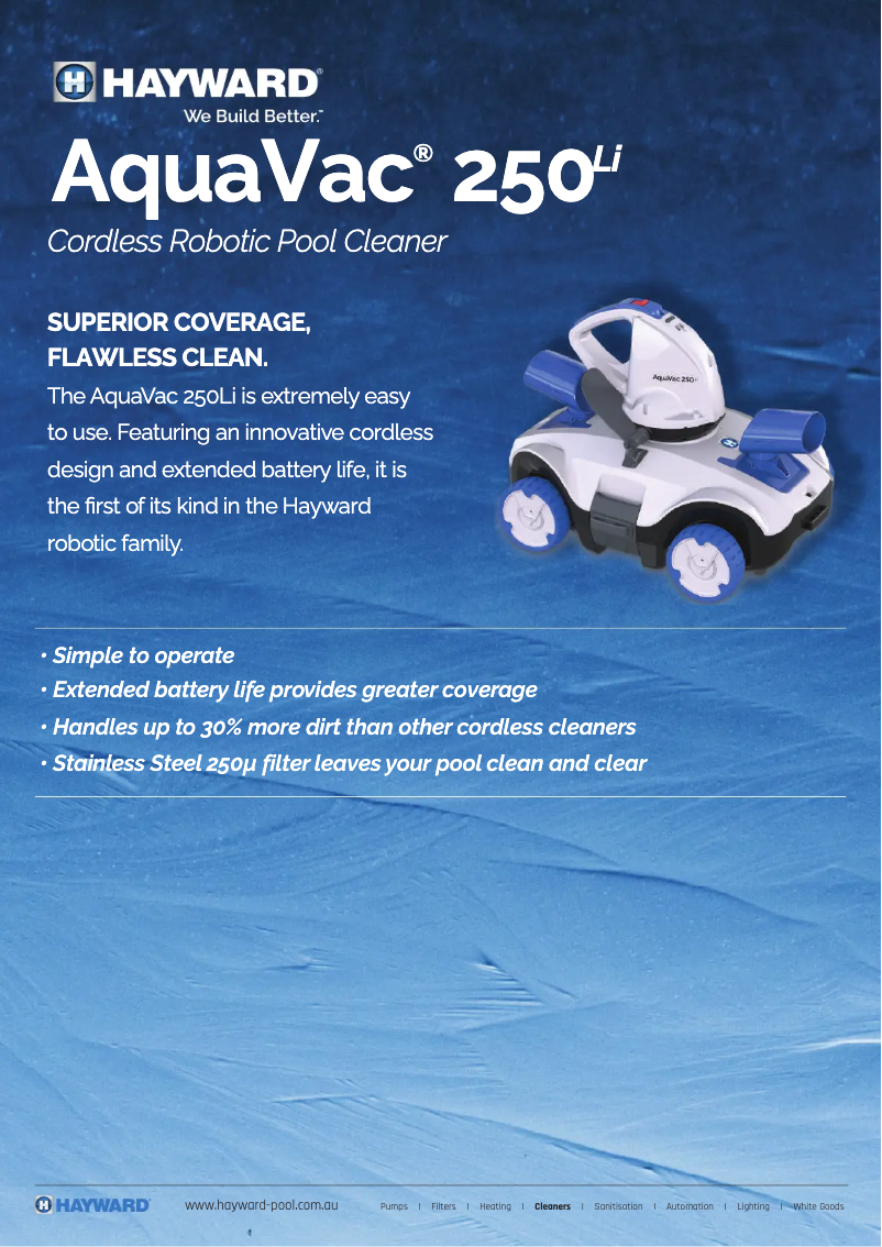 First page image of the manual for AquaVac 250
